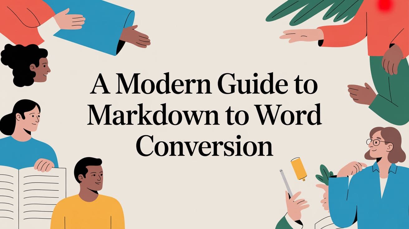 A Modern Guide to Markdown to Word Conversion in 2026