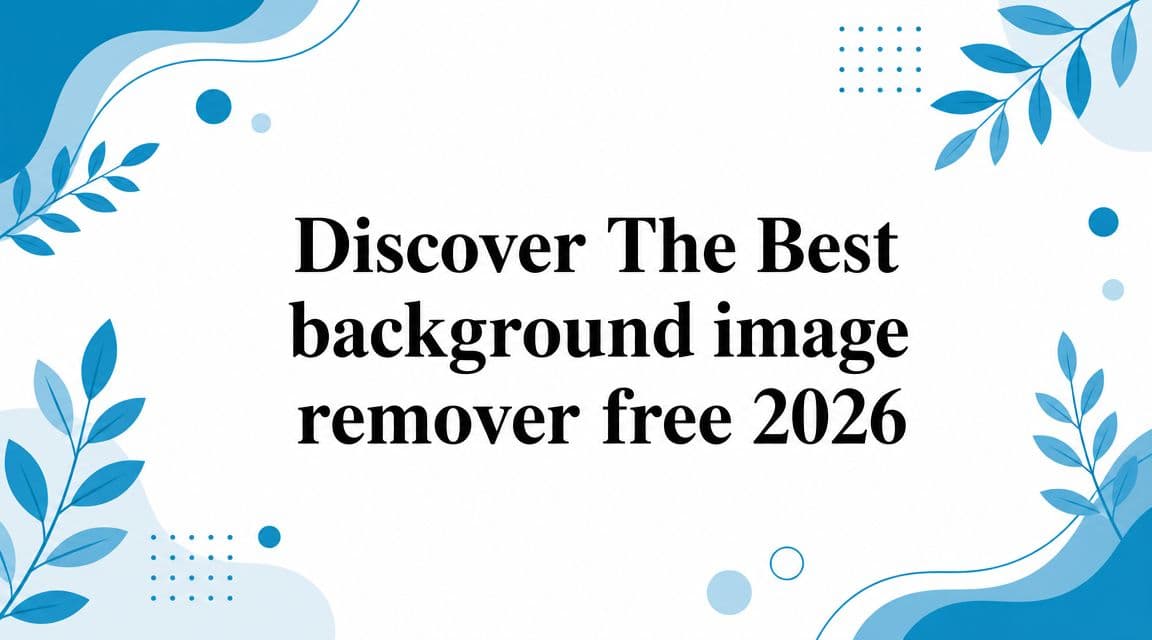 Discover The Best background image remover free 2026